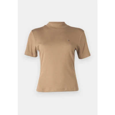 Image of Tommy Hilfiger SLIM CODY CROP MOCK Basic Tshirt safari, Women&#039;s, Size: XXL, Safari