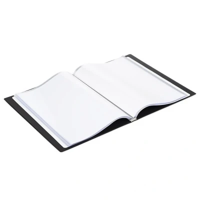 Image of Rillstab Original Display Book (40 Transparent/Clear Pockets) A4 Front Page Ring Binder Portfolio &amp; Project Presentation Folder for Meetings Conferences Poly Clear Pocket Black 99444