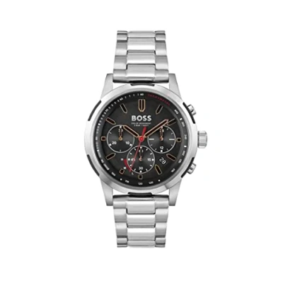 Image of BOSS Solgrade Chronograph watch, Men&#039;s, Size: One Size, Silver/black