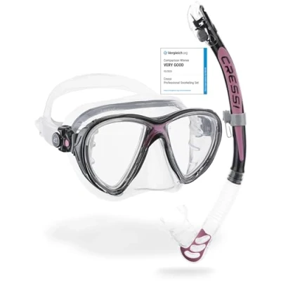 Image of Cressi Big Eyes Evolution &amp; Alpha Ultra Dry Combo Diving Set Ideal for Snorkelling, Apnea and Adult Unisex, Black/Black