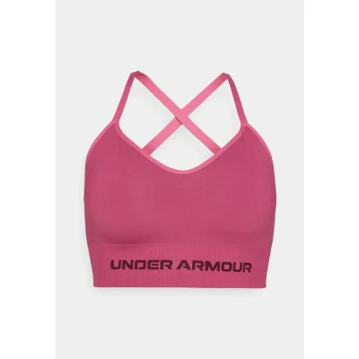 Image of Under Armour Vanish Seamless LOW Light support sports bra, Women&#039;s, Size: XS, Fuchsia dusk/dark maroon