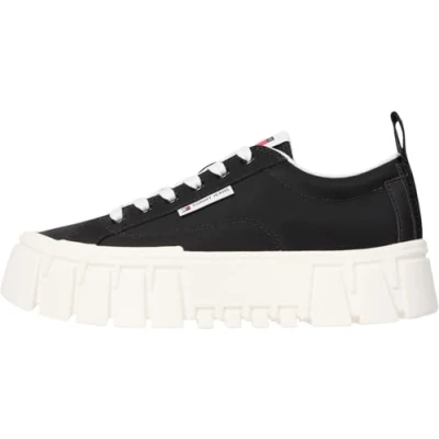 Image of Tommy Jeans Flatform Trainers, Women&#039;s, Size: 5, Black Nylon