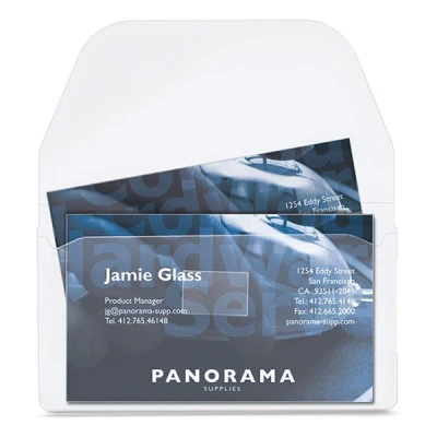 Image of 3L Business Card Pockets Polypropylene with Flap 105x60mm Ref 6825 10 [Pack of 10]