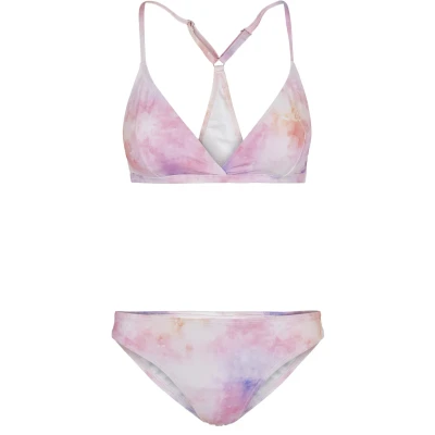 Image of Urban Classics Ladies TIE DYE Triangle BACK Bikini Bikini, Women&#039;s, Size: XL, Pink multicolor
