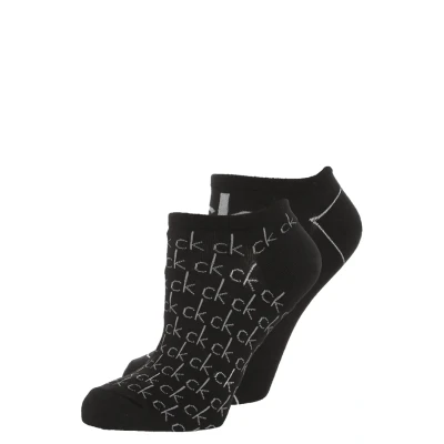 Image of Calvin Klein Underwear Repeat LOGO Sneaker 2 PACK Socks, Women&#039;s, Size: 4 7, Black