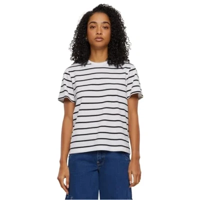 Image of Urban Classics Striped Print Tshirt, Women&#039;s, Size: 3XL, Black white