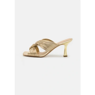 Image of Michael Kors Alessia MULE Heeled mules, Women&#039;s, Size: 4, Pale gold Pu