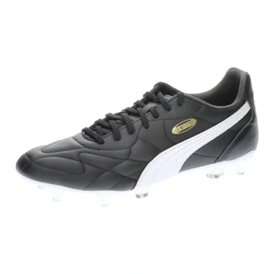 Image of Puma KING TOP MXSG Screwin stud football boots, Men&#039;s, Size: 10.5, Black/white/gold High quality imitation leather