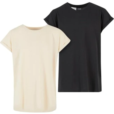 Image of Urban Classics Extended Shoulder TEE 2PACK Basic Tshirt for kids, Size: 5 6y, Whitesand black