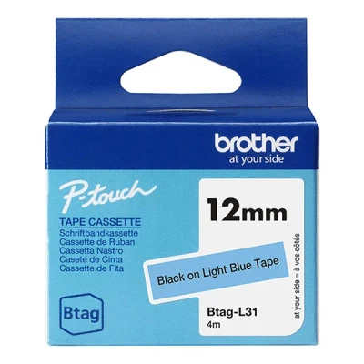 Image of Original Brother Btag L31 Label Tape 12 mm 4 m Long Black/Blue