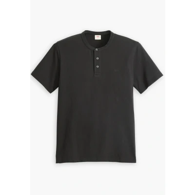 Image of Levi&#039;s Henley Basic Tshirt, Men&#039;s, Size: XS, Mineral black