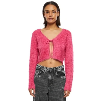Image of Urban Classics TIED Cropped Cardigan, Women&#039;s, Size: 3XL, Hibiskuspink