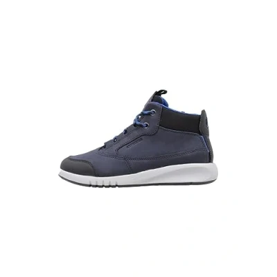 Image of Geox J Aeranter ABX Hightop trainers for kids, Size: 11K, Navy/royal Nubuck/textile