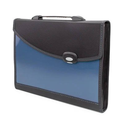 Image of Rapesco 0681 A4+ Designer Expanding File with Handle, 13 Compartments, Blue
