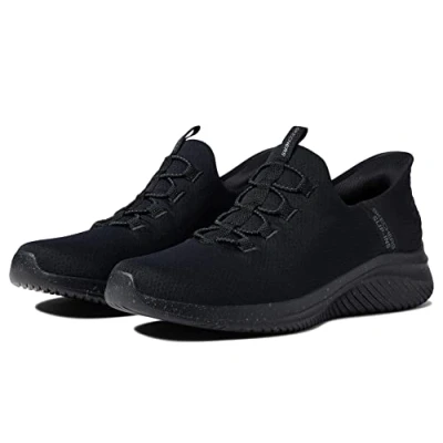 Image of Skechers Wide Fit Ultra FLEX 3.0 Trainers, Men&#039;s, Size: 6.5, Black Textile