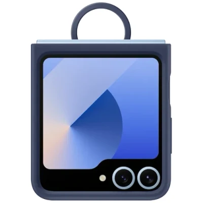 Image of Samsung Silicone Back Cover with Ring Dark Blue Galaxy Z Flip 6