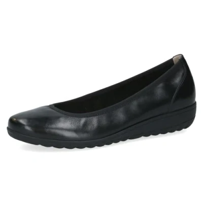 Image of CAPRICE Damen Ballerinas aus Leder mit Keilabsatz, Schwarz (Black Nappa), 40 EU