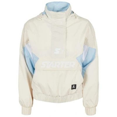 Image of Starter Windbreaker, Women&#039;s, Size: Small, White/light blue