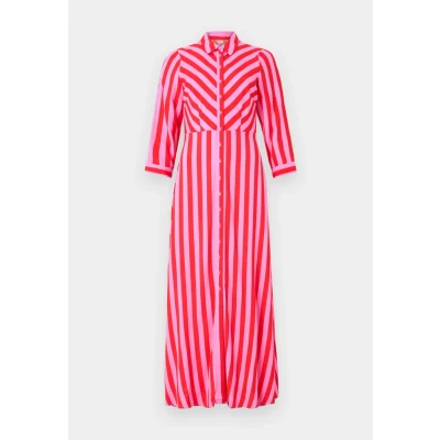 Image of YAS Yassavanna LONG Shirt Dress Maxi dress, Women&#039;s, Size: 6, Cyclamen/bittersweet