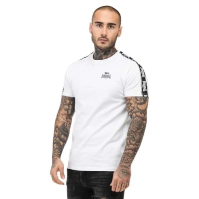 Image of Lonsdale Normale Passform Brindister Print Tshirt, Men&#039;s, Size: Large, White black