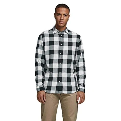 Image of Jack &amp; Jones Jjegingham Shirt Shirt, Men&#039;s, Size: XS, Whisper white
