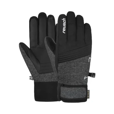 Image of Reusch Fergus Gore Tex Warm, Waterproof, Windproof and Breathable Unisex Winter Gloves, Finger Snow Ski Gloves for Men Women, Black