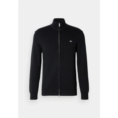Image of GANT Casual ZIP Cardigan Cardigan, Men&#039;s, Size: Small, Black