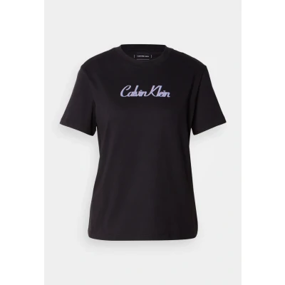 Image of Calvin Klein Jeans Women&#039;s SS 20s Classic Logo TEE LV047C854G Graphic Tees, Black (Black), XXS
