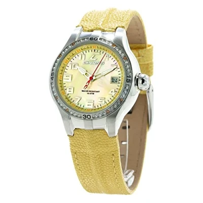 Image of Chronotech Womens Analogue Quartz Watch with Leather Strap CT7980L 05S, Multicoloured, 37 MM,