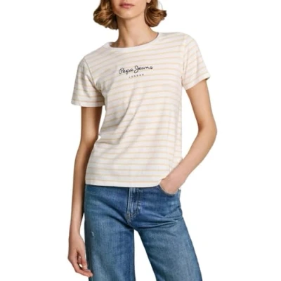 Image of Pepe Jeans ELBA Print Tshirt, Women&#039;s, Size: XS, Cornish yellow