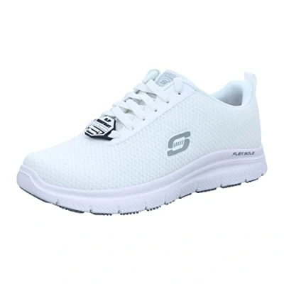 Image of Skechers FLEX Advantage Trainers, Men&#039;s, Size: 10, White Imitation leather/ textile