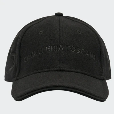 Image of Cavalleria Toscana Wool Baseball Cap Black Horse Riding Equestrian
