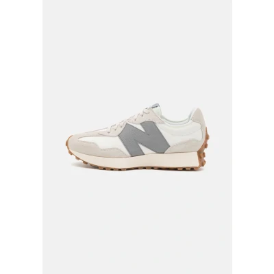 Image of New Balance 327 Unisex Trainers, Size: 3.5, Light grey/grey Leather and textile