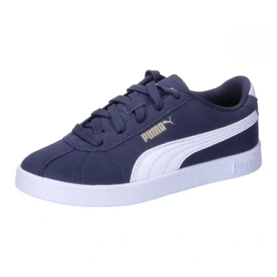 Image of Puma CLUB II Unisex Trainers for kids, Size: 11K, Navy/white/gold Imitation leather/ textile