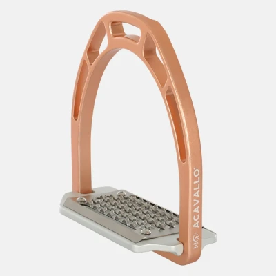 Image of Acavallo Arco Alupro Aluminium Stirrup Rose Gold Horse Stirrups Riding Equestrian