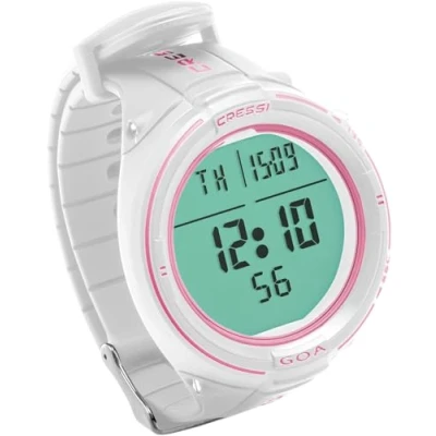 Image of Cressi Unisex Adult Goa Diving Watch/computer White/Black, Uni