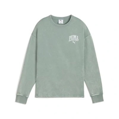 Image of Puma Crewneck Sweatshirt, Women&#039;s, Size: Small, Green moon