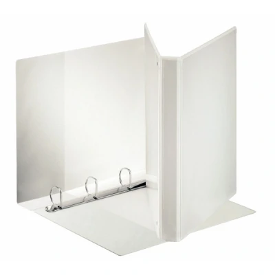 Image of Esselte Leitz Customisable A4 4 Ring Binder with Storage Pockets and Plastic Cover 20mm white