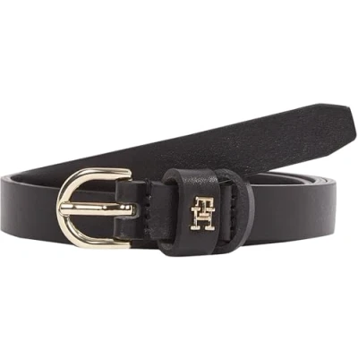 Image of Tommy Hilfiger Women’s 1.5 cm Essential Effortless Skinny Belt, Black (Black), 90