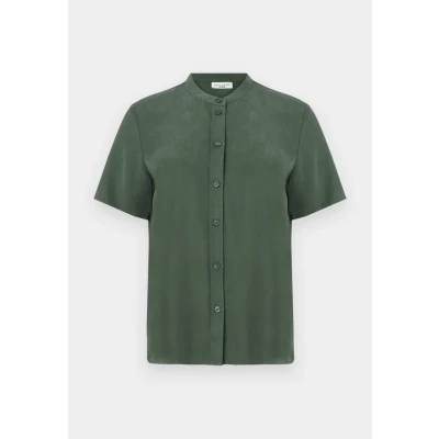 Image of Marc OߴPolo Denim Women&#039;s Regular Fit Short Sleeve Blouse with Stand Collar, 2916, S