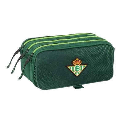 Image of Safta Real Betis BALOMPIÉ Triple Big Recycled Pencil Case, Children&#039;s Ideal for School Age Children, Comfortable and Versatile, Quality Resistance, 21.5 x 8 10 cm, Green,