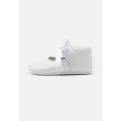 Image of Pisamonas Badana Mercedita BEBE Bautizo Ankle strap ballet pumps for kids, Size: 3K, Blanco Leather