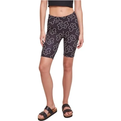 Image of Urban Classics HIGH Waist AOP TECH Cycle Shorts, Women&#039;s, Size: 3XL, Blackflower