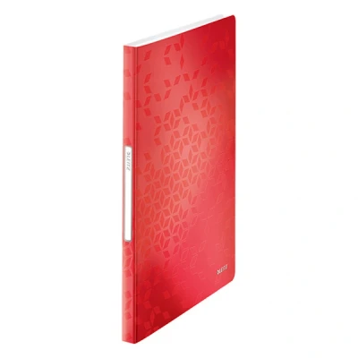 Image of Leitz Wow Display Book, A4 Size, 40 Pockets, 80 Sheet Capacity, Transparent Red, 46320026