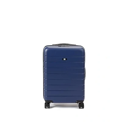 Image of BIBA Trolley Type Travel Suitcase, Ivo G Handle, Zipper and TSA Closure, ABS, Blue, S, Suitcases &amp; Trolleys