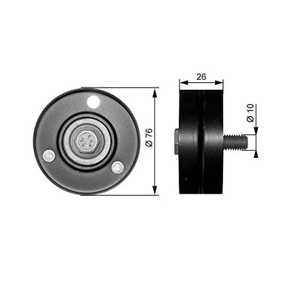 Image of Deflection/Guide Pulley, v ribbed belt GATES T36083