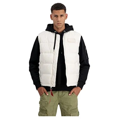 Image of Alpha Industries Puffer Waistcoat, Men&#039;s, Size: XXL, Jet stream white