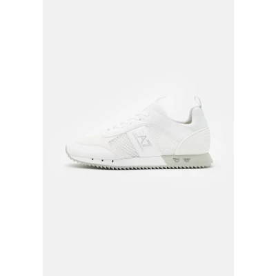 Image of EA7 Emporio Armani Laces Unisex Trainers, Size: 3.5, White Imitation leather/ textile