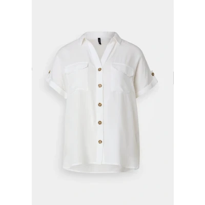 Image of VERO MODA Women&#039;s Vmbumpy S/S Shirt WVN Ga Noos Short Sleeved Blouse, White, M, M