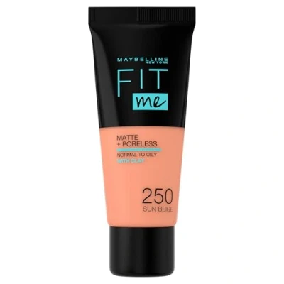 Image of Maybelline Fit Me! Matte and Poreless Foundation 30ml (Various Shades) 250 Sun Beige